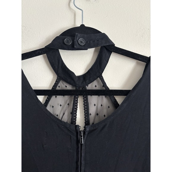 Y2K Goth Royal Bones Daang Goodman High Low Dress Black Semi Sheer Small - Picture 5 of 8